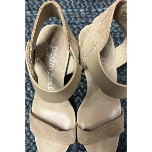 Pedro Garcia Willa Suede Sandals Chunky Heels Size 37.5 - Picture 4 of 6